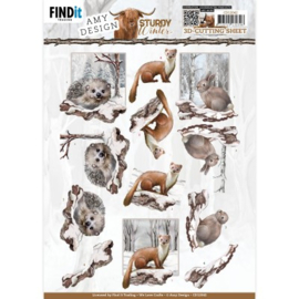 3D Cutting Sheet - Amy Design - Sturdy Winter - Hedgehog CD12042