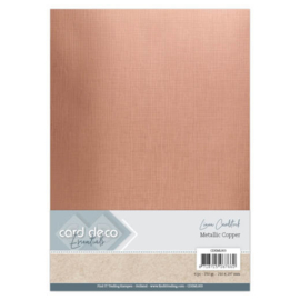 Card Deco Essentials - Metallic Linnenkarton - Metallic Copper CDEML003