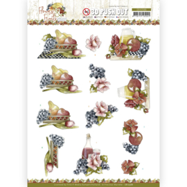 3D Push Out - Precious Marieke - Flowers and Fruits - Flowers and Grapes  SB10588