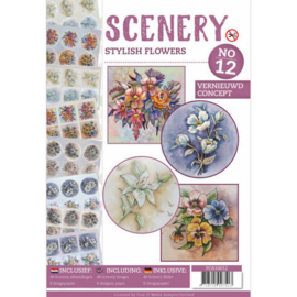 Push Out book Scenery 12 - Stylish Flowers  POS10012