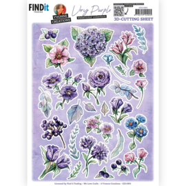 3D Cutting Sheets - Yvonne Creations - Very Purple - Small Elements B  CD11901