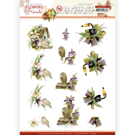3D Push Out - Precious Marieke - Flowers and Friends - Purple Flowers  SB10630