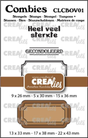 Combies Overlijden no. 01, Stempels: 2 teksten + 1 tag/label & Stansen: 3 tags/labels.  CLCBOV01