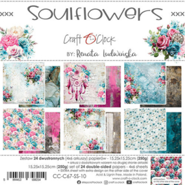 Craft O Clock Set of Papers 15x15 cm Soulflowers CC-C67-SS-10