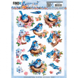 3D Cutting Sheets - Berries Beauties - Happy Blue Birds - Bird's Nest CD12123
