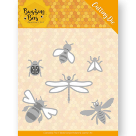 Dies - Jeanines Art - Buzzing Bees - Set of Bugs  JAD10076  Formaat ca. 5,5 x 5,2 cm