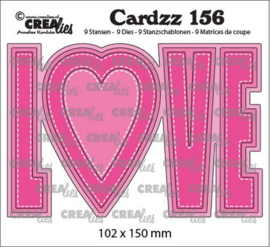 Crealies Cardzz no 156 LOVE (ENG) CLCZ156 102x150mm