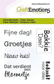 CraftEmotions clearstamps 6x7cm - Verdient bloemetje tekst NL 5038