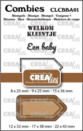 Combies Baby no. 01, Stempels: 2 teksten + 1 tag/label & Stansen: 3 tags/labels.  CLCBBA01
