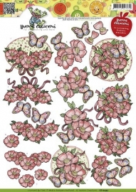CD10493 3D Knipvel - Yvonne Creations - Opkikker vlinders