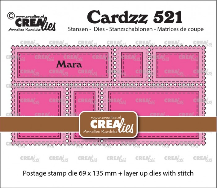 Cardzz stansen no. 521, Postzegelframe mini slimline Mara CLCZ521