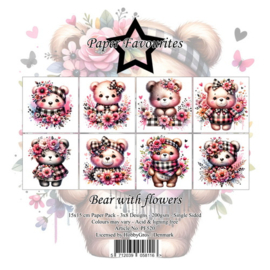 Paper Favourites 15x15 cm Bear with flowers 91986/pf520