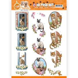 3D Push Out - Amy Design - Fur Friends - Cat on the Wall  SB10678