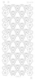 CD3078 Flowers Butterflies Platinum zilver