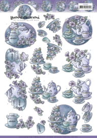 3D Knipvel - Yvonne Creations - Teapot in purple   CD11260
