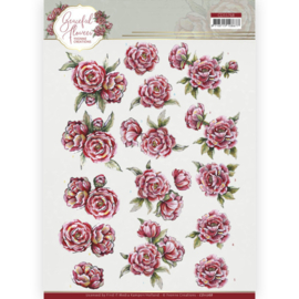 3D Cutting Sheet - Yvonne Creations - Graceful Flowers - Pink Roses  CD11768