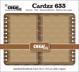 Cardzz stansen no. 633, Gatefold Notebook card rechthoek Crealies CLCZ633 Dichte kaart: 10,5 x 14,5 cm.