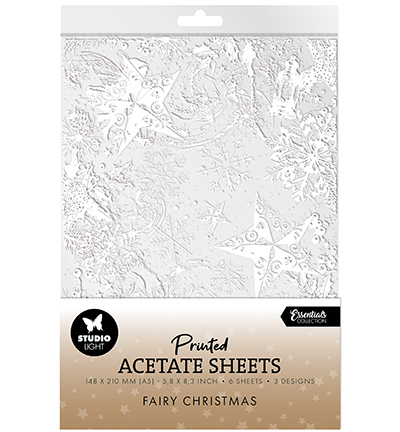 SL-ES-ACS18 - Acetate Sheets Snow, Fairies Christmas Essentials nr.18