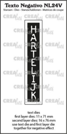 Crealies Texto Negativo Die HARTELIJK - NL (V) NL24V max. 16x76mm