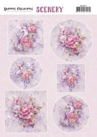 Push Out Scenery - Yvonne Creations - Pink Flowers  CDS10017