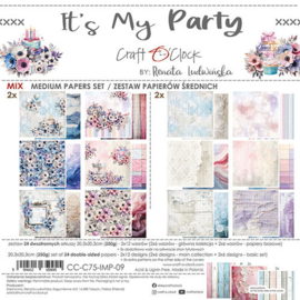 Craft O Clock Set of Mix Papers 20x20 cm It's my Party CC-C75-IMP-09