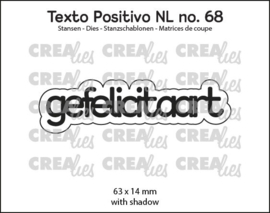 Texto Positivo stansen no. 68, gefelicitaart Crealies POSNL68