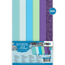 Linen Cardstock Pack - Yvonne Creations - Blooming Blue - 4K YC-4K-10026