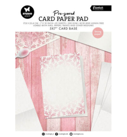SL-ES-PP447 - Card Paper Pad pre-scored white cards Essentials nr. 447 25 sheets / 12,7x17,8cm card base / 300grs