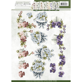 3D Knipvel - Precious Marieke - Fantastic Flowers - Violets  CD10856