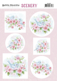 Push Out Scenery - Yvonne Creations - Aquarella - Pink Blossom  CDS10020
