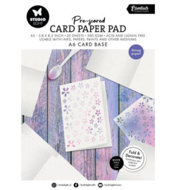 SL-ES-PP444 - Card Paper Pad pre-scored white cards Essentials nr. 444  	25 sheets / A6 cards base / 300grs