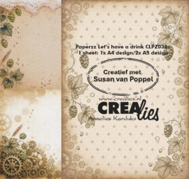 Designpapier Let's have a drink F Crealies CLPZ038