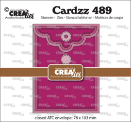 Cardzz stansen no. 489, ATC envelop verticaal  CLCZ489 Gesloten: 78 x 103 mm.