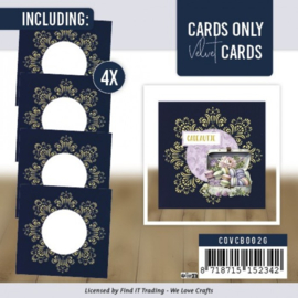 Cards Only - Velvet Cards 4K - Set 2 blauw / goud  COVCB002G