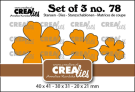 Set of 3 no. 78, Dichte bloemen 32 Crealies CLSet78