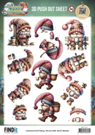 3D Pushout Sheet - Berries Beauties - Happy Gnomes - Coffee & Clicks SB11134