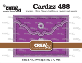 Cardzz stansen no. 488, ATC envelop horizontaal  CLCZ488 Gesloten: 102 x 77 mm