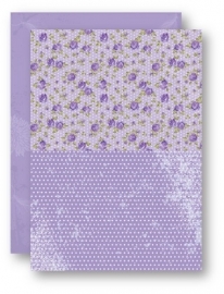 NEVA023 Doublesided background sheets A4 purple roses