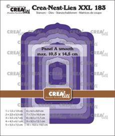 Crea-Nest-Lies XXL stansen no. 183, Paneel A glad (past achter XXL 182)
