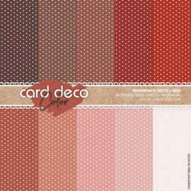 Card Deco Color Paperpack - Dots - Red - A4 CDCPPA414002