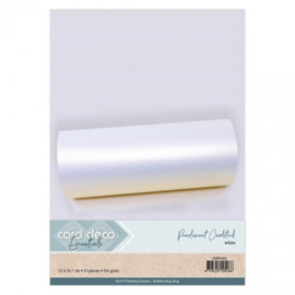 Card Deco Essentials Pearlescent Cardstock White   A4 CDEPC001