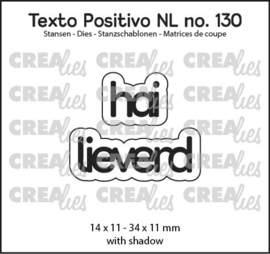 Texto Positivo stansen no. 130, hai lieverd Crealies POSNL130