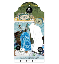 SL-CF-TAGBL13 - StudioLight Labelpapierblok – White Tags Christmas Forest nr. 13