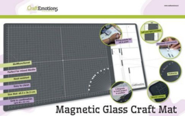 CraftEmotions Glass Craft Mat (60,3 x 36,2cm) magnetisch Tempered glass grid 40x32cm (ophalen in winkel 4 op voorraad)