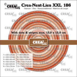 Crea-Nest-Lies XXL stansen no. 186, Cirkels met stippen en strepen