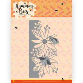 Dies - Jeanine's Art - Humming Bees - Flower Border JAD10126   Formaat ca. 12,5 x 6,5 cm