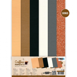 Linen Cardstock Pack - Berries Beauties - Coffee Moments - A4 BB-A4-10011