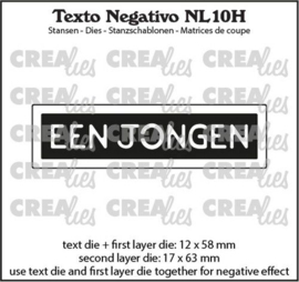Crealies Texto Negativo Die EEN JONGEN - NL (H) NL10H 17x63 mm