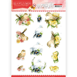 3D Push Out - Precious Marieke - Delicate Flowers - Birds SB10453