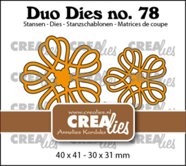Duo Dies no. 78, Open bloemen 32 Crealies CLDD78 40 x 41 - 30 x 31 mm.